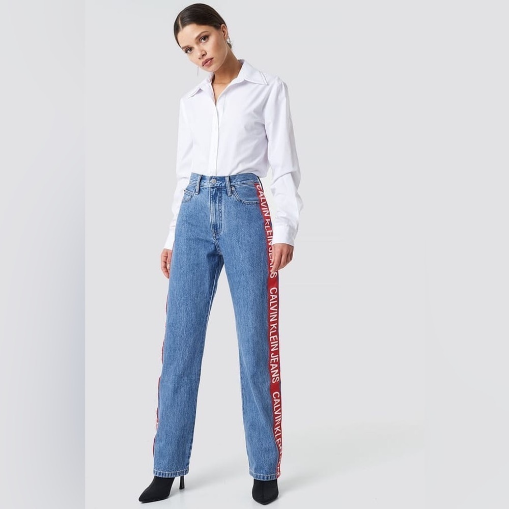 Calvin Klein High Rise Straight Jeans Premium Italian Denim Size 29 100% Cotton - Picture 16 of 16